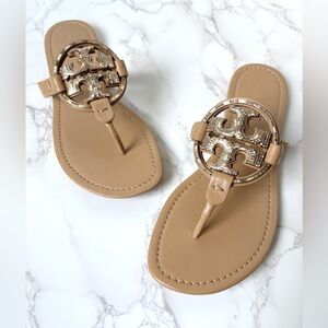 New Tory Burch Miller Deco Pave Crystal Sandal